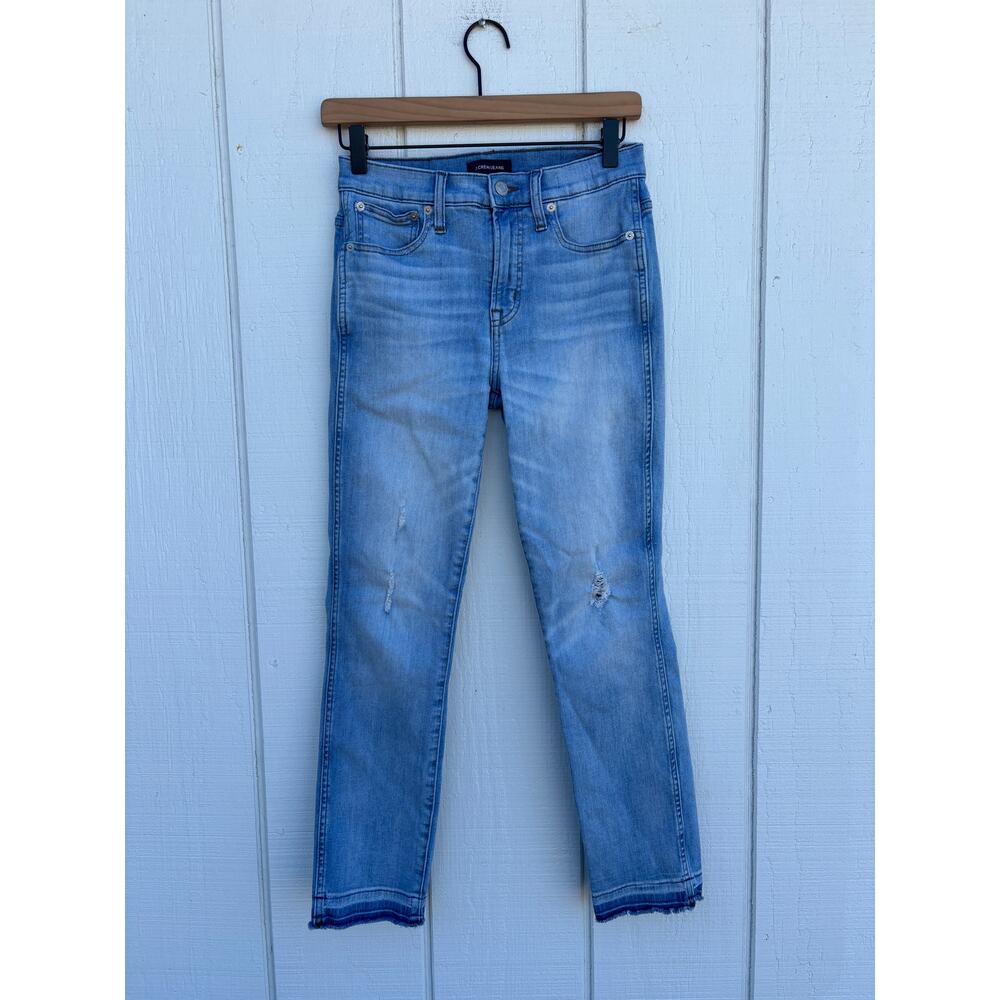 J.Crew Jeans,‎ Raw Hem, Distressed, Cotton Poly Elastane Blend, Sz 25
